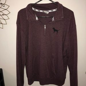 PINK Zip-Up Maroon Sweatshirt 